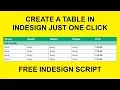 Indesign Tutorial 01 Create a table in indesign using script
