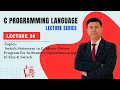 Lecture 20 Switch Statement Menu-Driven Program for Arithmetic Operations using If-Else Switch