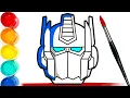 How-to-Draw and Color OPTIMUS PRIME Transformers Bonbon Toy Art