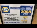 NAPA 200A 12V Battery Charger Starter at a Dealership - November 21 2019