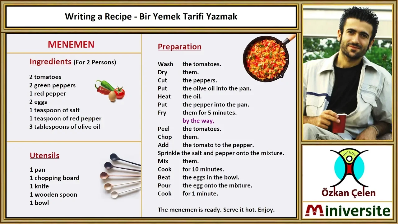 8th CLASS ENGLİSH FOOD HOMEWORK | 8.SINIF İNGİLİZCE YEMEK ÖDEVİ