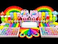 Download Lagu Riasan Glitter Pelangi Pastel 🌈 Campuran UNICORN dengan Cat Kuku dan Eyeshadow 🦄 Glossy Slime ASMR
