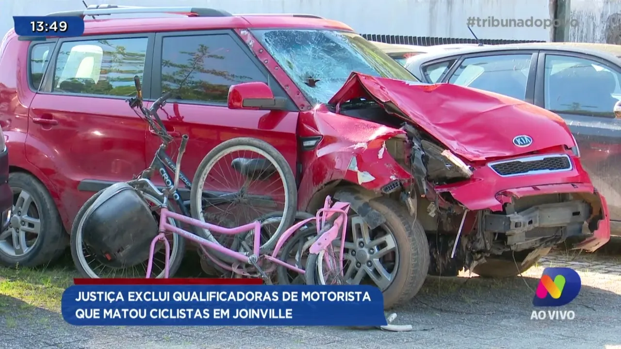 Justiça exclui qualificadoras de motorista que matou ciclistas em Joinville