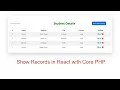 Show Records from Database in React with PHP REST API in Core PHP CRUD in React PHP - Part 1