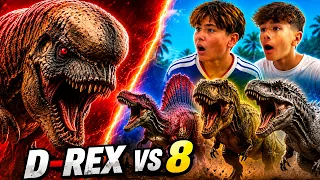 ¡8 DINOSAURIOS VS DISTORTUS REX! 😱🦖 Battle Royale Imposible en Jurassic World Evolution 3