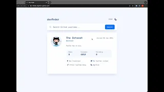 Front End React Project - Dev Finder GitHub REST API
