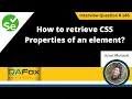 How to retrieve CSS Properties of an element Selenium Interview Question