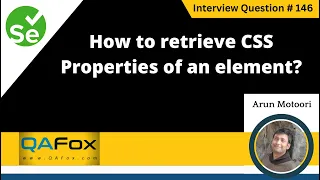 How to retrieve CSS Properties of an element Selenium Interview Question