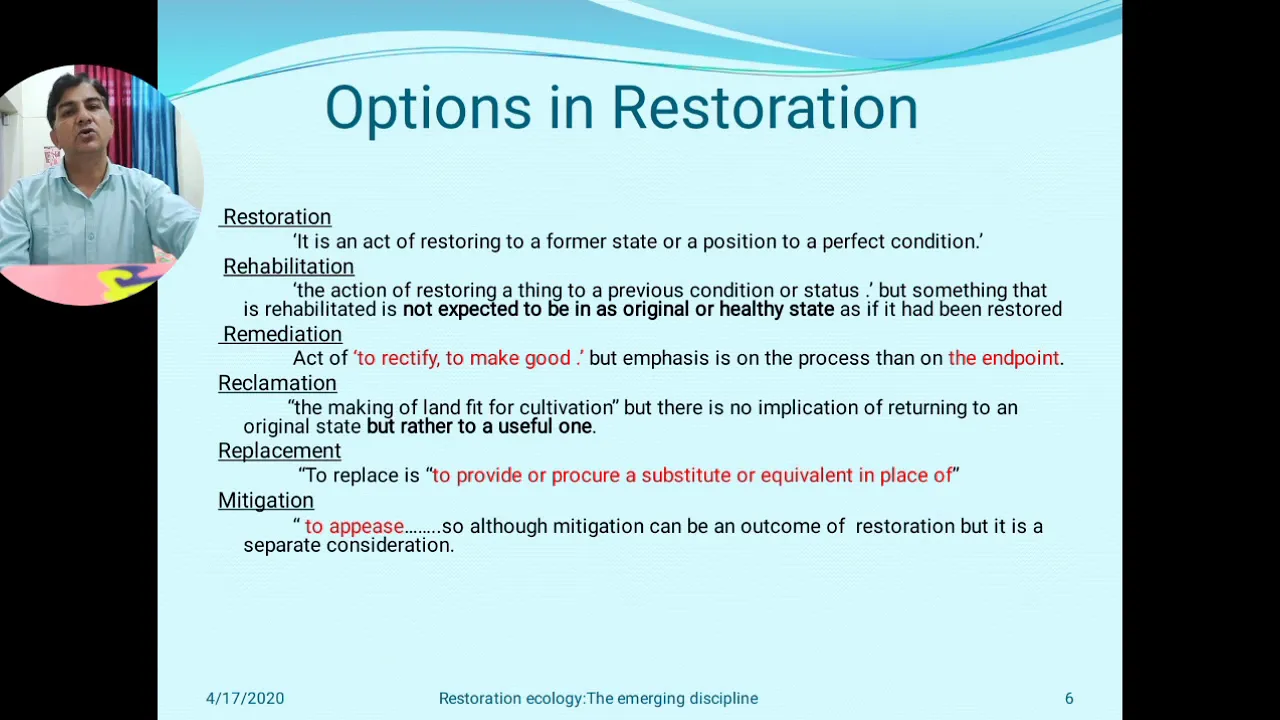 Restoration ecology-emerging discipline
