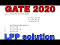 GATE 2020 MATHEMATICS SOLUTION GATE 2020 LINEAR PROGRAMMING PROBLEM SOLUTION