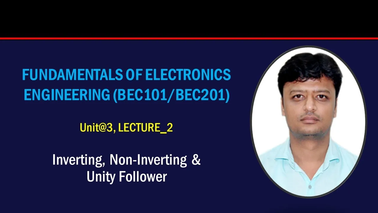 U3_L2_Inverting, Non-Inverting & Unity Follower | Electronics Engineering (BEC101/201)| Hindi