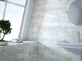 White Metro Tiles Grey Grout Bathroom Design