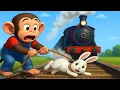Download Lagu Farm Work: Rabbit Trapped on Train Tracks, Kind Monkey Farmer Rescues Rabbit | Cobby Farm