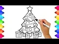 How to Draw a Christmas Tree Christmas Coloring Pages Glitter Art