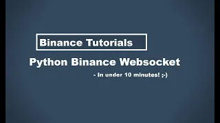 Python Binance Websocket In Under 10 Minutes Binance Stream Example
