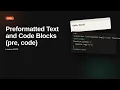 Preformatted Text and Code Blocks pre code HTML Forms Tutorial