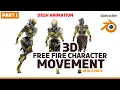 Free Fire 3D Animation Character Test In Blender PART 1 - DASH MOVEMENT