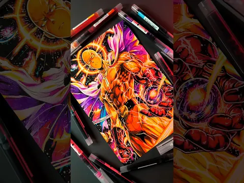 Impossible? Saitama Drawn with Gel Pens ✍️ #shorts #animeart #saitama