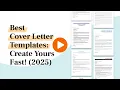 Best Cover Letter Templates Create Yours Fast 2025