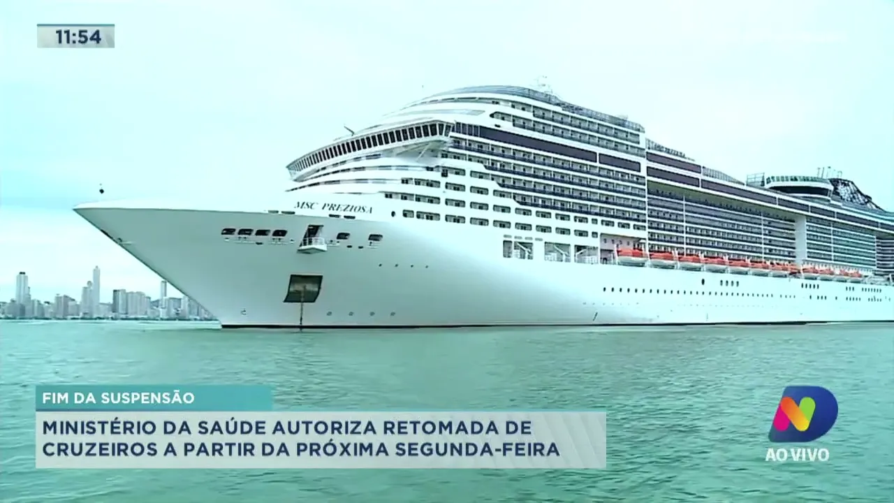 Ministério da saúde autoriza retomada da operação de cruzeiros a partir da próxima segunda (07)