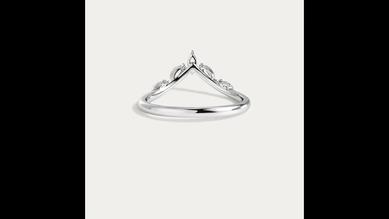 Marquise V-Contour Five-Stone Lab-Grown Diamond Wedding Band