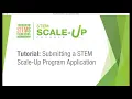 2022-23 STEM Scale-Up Application Tutorial