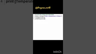 Program convert Celsius into Fahrenheit
