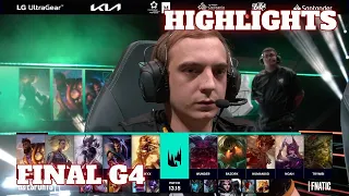 G2 vs FNC - Game 4 Highlights | Grand Final LEC 2023 Season Finals | G2 Esports vs Fnatic G4