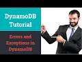 Errors and Exceptions in DynamoDB Amazon AWS DynamoDB Tutorial