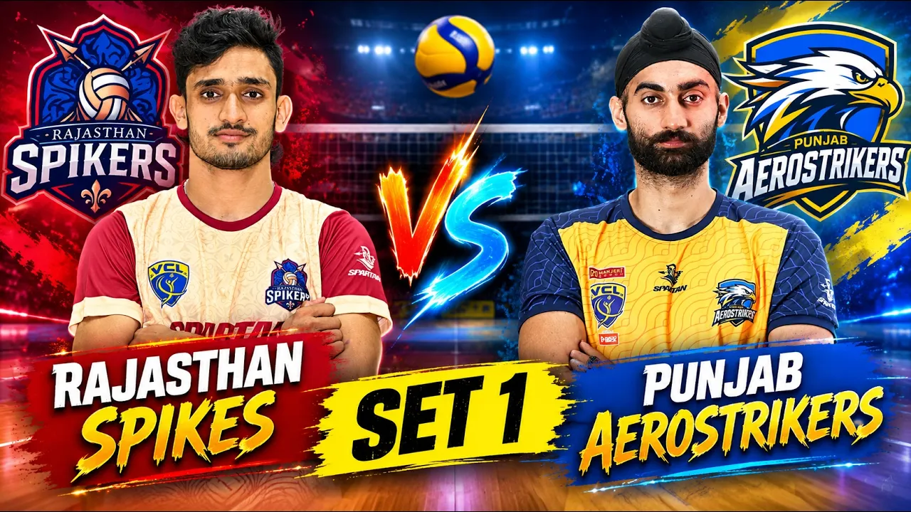 | SET 1 | Rajasthan Spikes VS Punjab Aerostrikers | Volleyball Champion League |