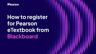 How to register for Pearson eTextbook from Blackboard