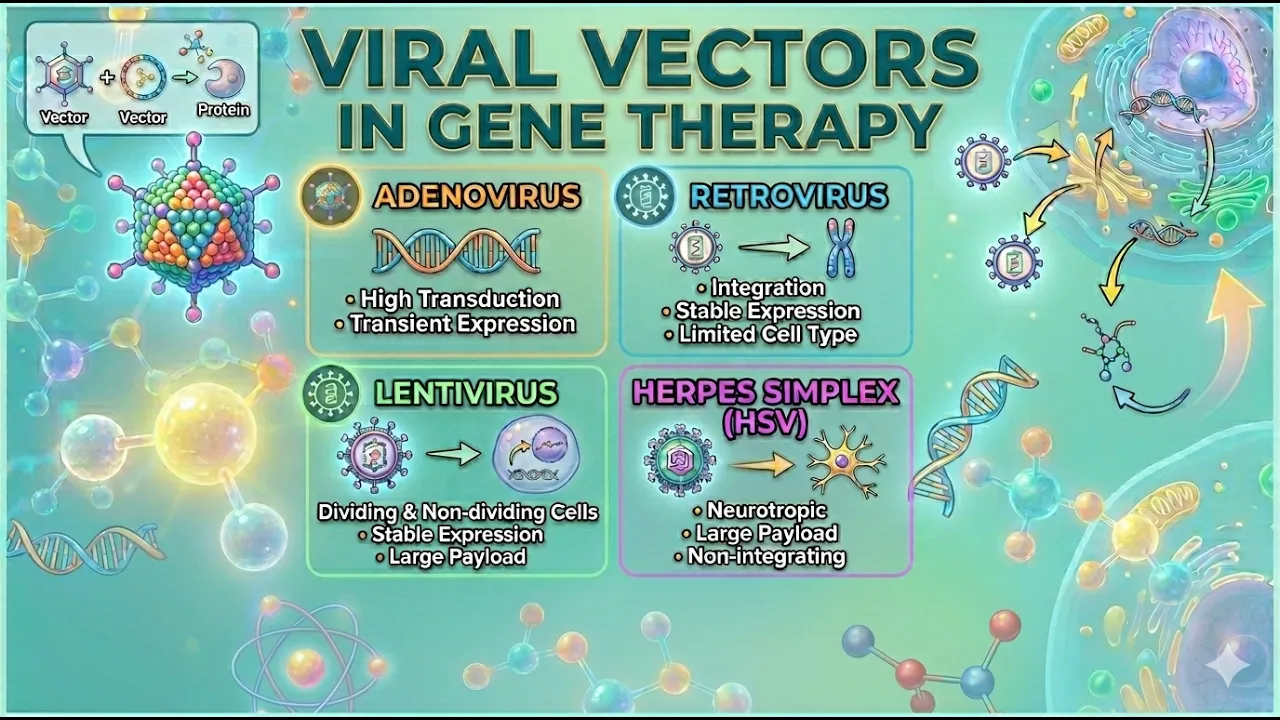 Viral Vectors in Gene Therapy Explained: Adenovirus, Retrovirus, Lentivirus & HSV