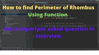How to find Perimeter of Rhombus Using Function Most Important asked question in interview