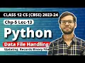 File handling in Python updating a record in binary file Class 12 Python Class 12 Computer