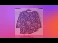 Dana Buchman Womens Large Blouse Black Print Elastic Waist Sleeve Blouse