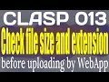 CLASP 013 Check file size and extension before uploading