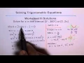 Trigonometric Equations Worksheet 3 Solutions Q4 - EDEXCEL