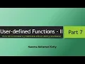 User-defined Functions - II Functions Malayalam