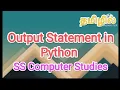output statement in python python in tamil