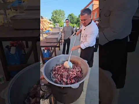 Плов на газовом котле.