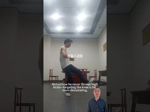Notice how he never throws high kicks—targeting the knee is far more devastating #kungfu