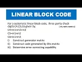 Linear Block Code Ex of linear block code Information theory Coding REC 071 Q 6 A 2020-21