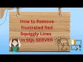 How to Remove Fake Red Squiggly Line in SQL Query