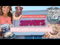 Thrift with me at Savers amazing finds and full cart - Johnson Bros Cranberry Glass Ducks More