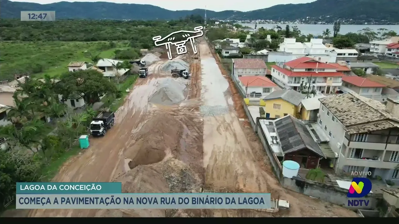 Pavimentação na nova rua do Binário da Lagoa da Conceição começa a ser executada