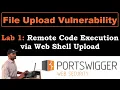 File upload 1 Remote code execution via web shell upload