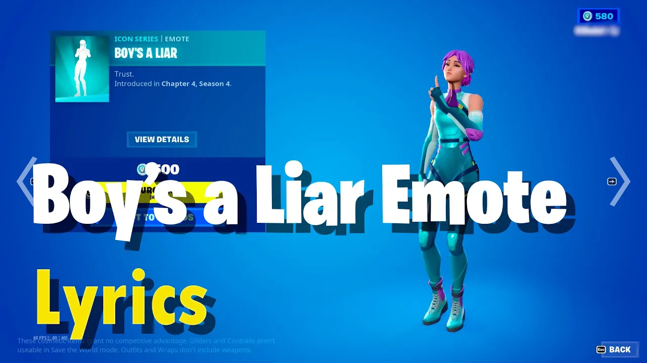 Boy's a Liar | Fortnite Emote Lyrics