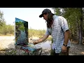 Plein Air Painting Demonstration Quiet River Scene Montana