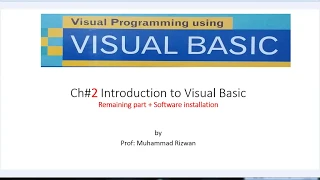 Visual Basic Lecture 3 Chapter 2 Remaining Visual Programming