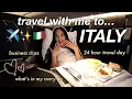Lagu travel with me to italy ✈️✨🇮🇹 24 hour travel day, business class, \u0026 what's in my carry-on bag!